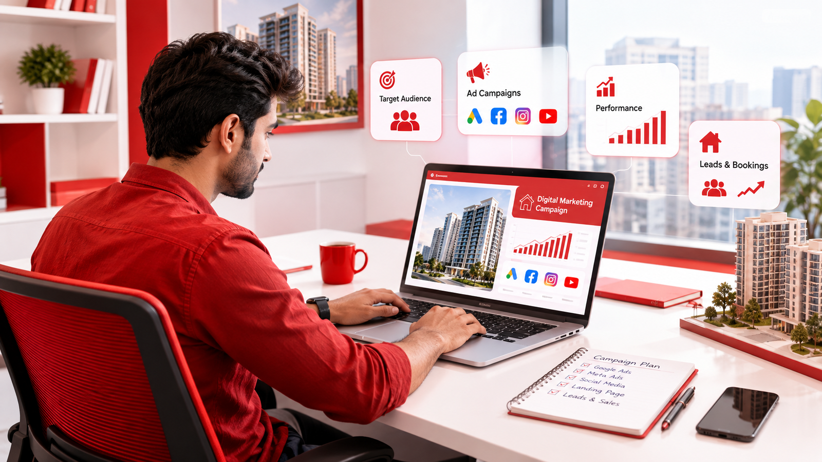 Digital marketing campaign for a new real estate project launch in Hyderabad