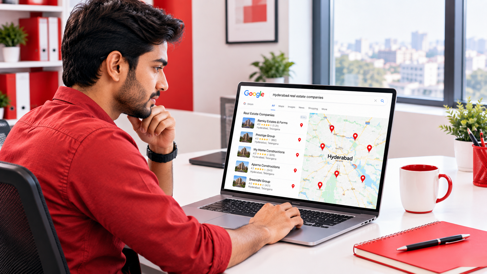 Map of Hyderabad real estate micro-markets including Kokapet, Tellapur, Kompally, Bachupally and Gachibowli