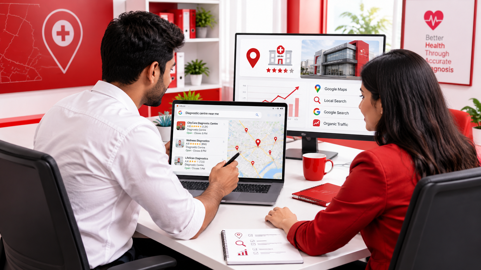 Local search visibility for a diagnostic centre in Hyderabad
