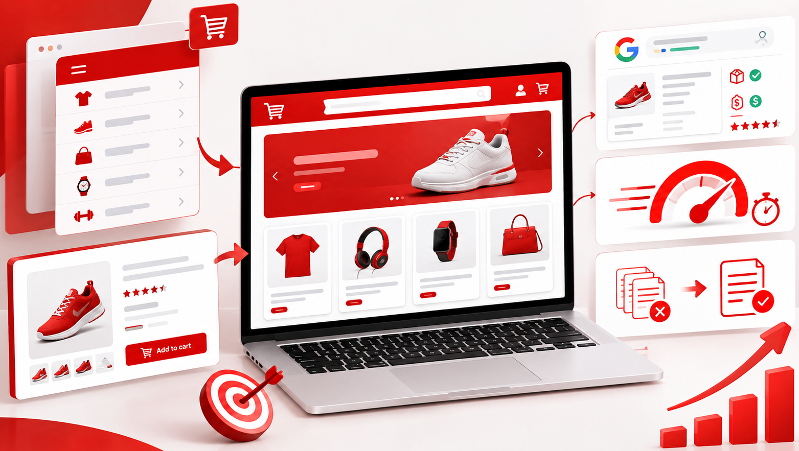 Ecommerce category page structured for SEO with product listings and filters
