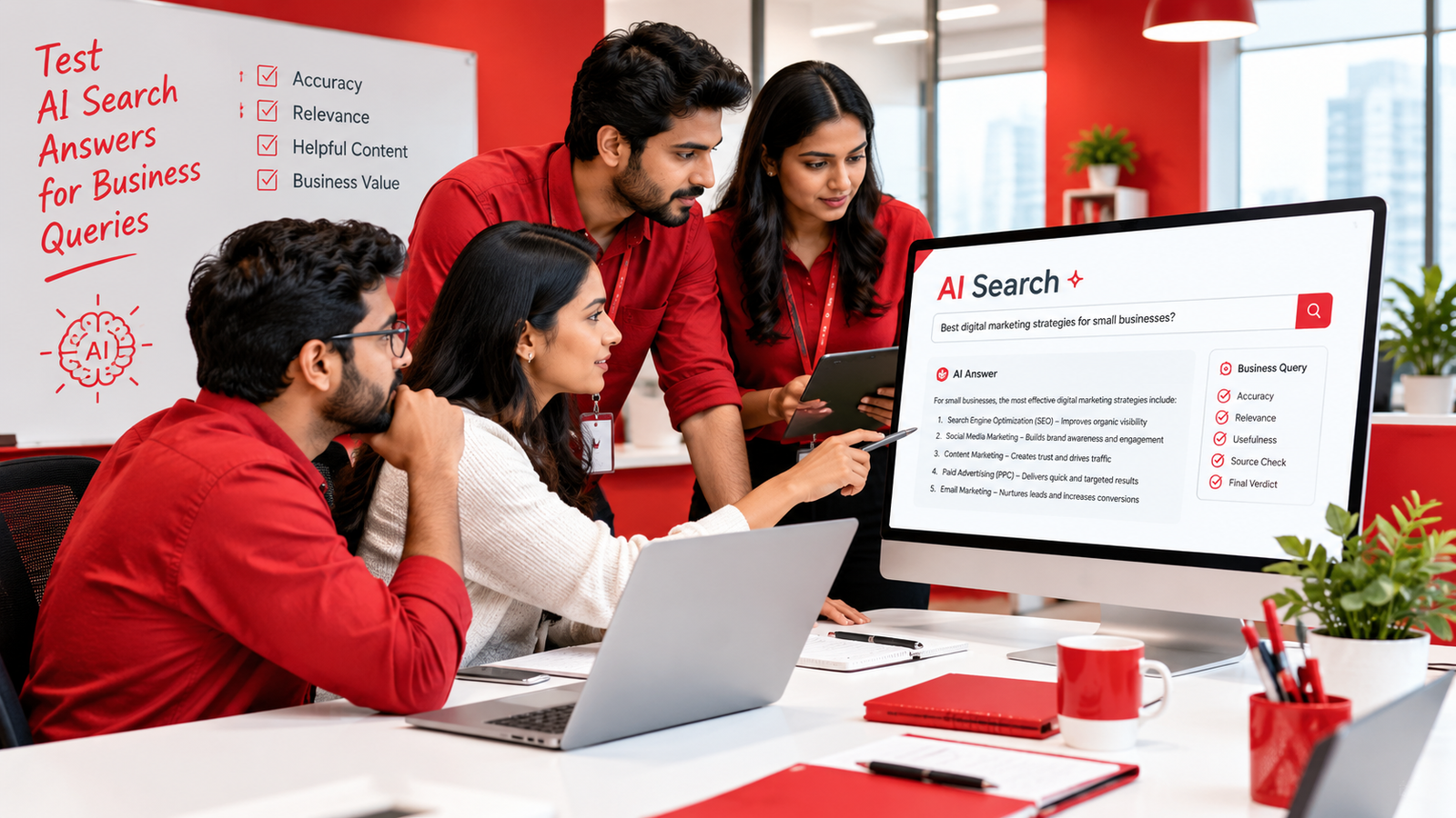 Testing AI search answers for Hyderabad-based business queries