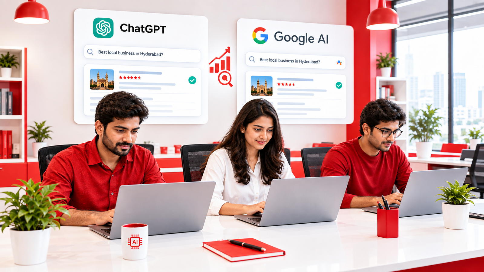 Testing a Hyderabad business's visibility across ChatGPT and Google AI answers