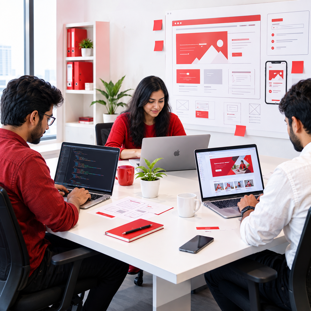 Pixel Ranks Media website designing team at work in Hyderabad