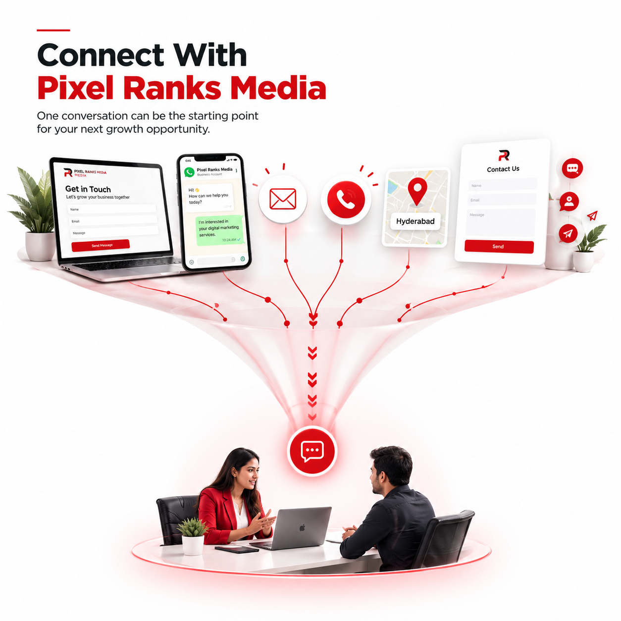 Connect with Pixel Ranks Media at our Madhapur, Hyderabad office